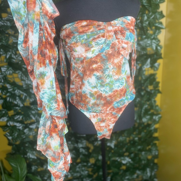 Brown & blue body suit. Detachable sleeves. - Picture 5 of 5